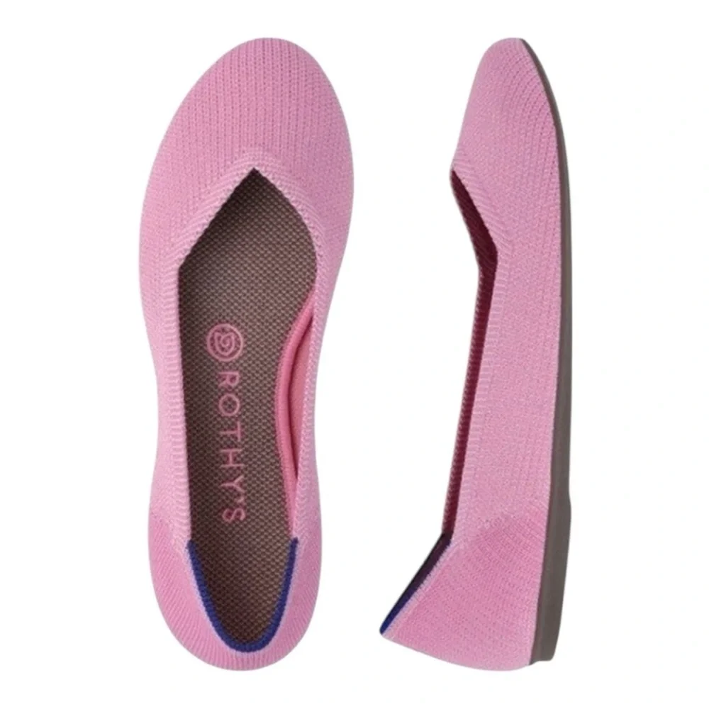 Rothy's The Flat Pink Begonia Ballet Shoes Sustainable Knit Support